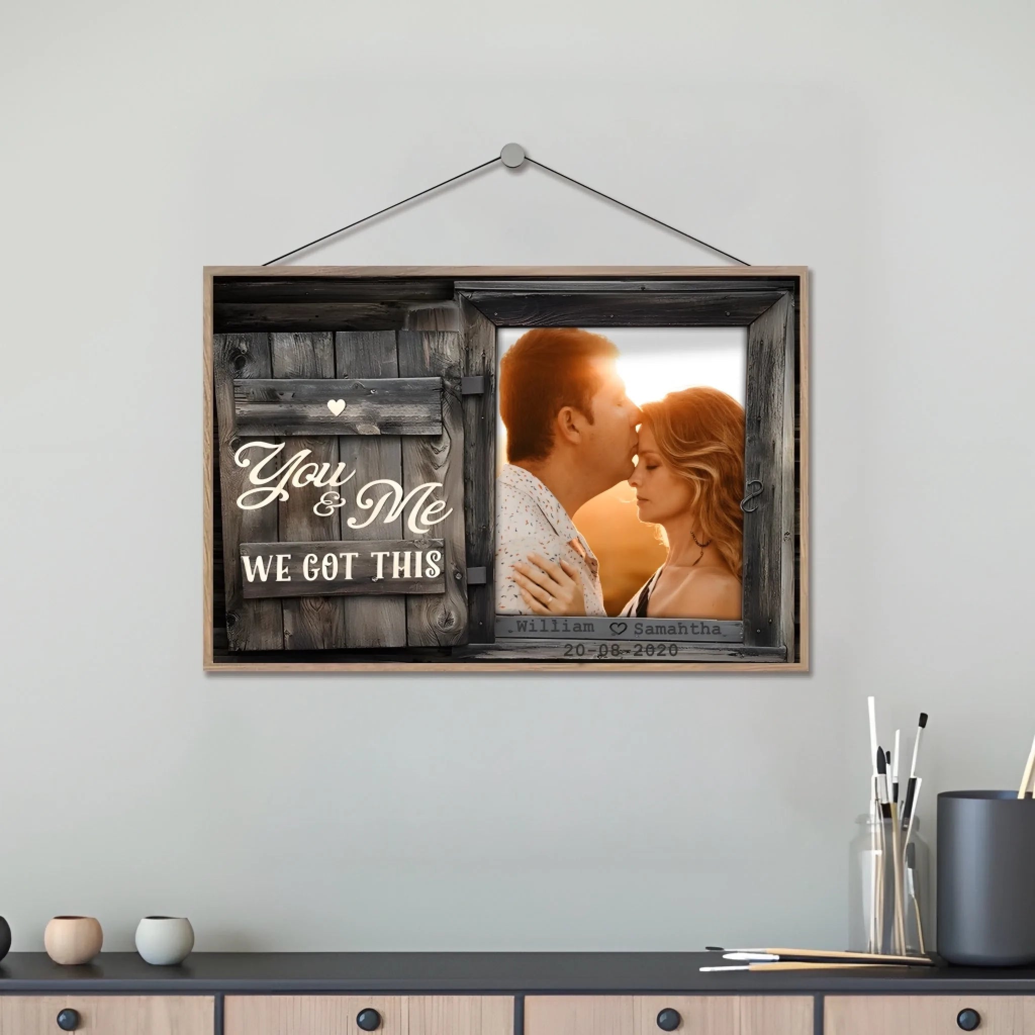You & Me - Upload Image, Personalized Horizontal Wooden Plaque 707056 - DiyGiftly