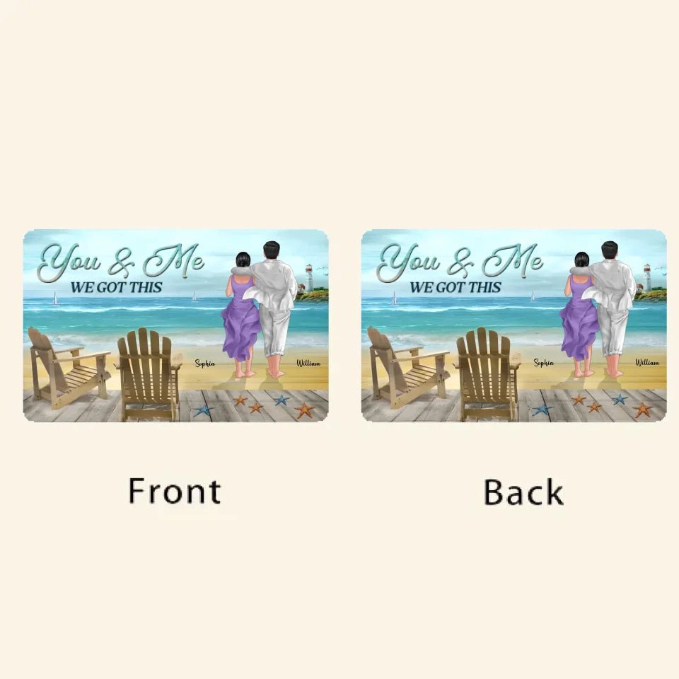 You & Me We Got This Back View Couple Walking On The Beach Personalized Horizontal Wallet Card 708035 - Q - DiyGiftly