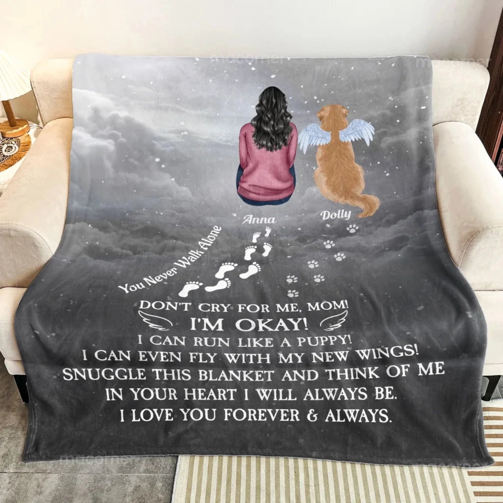 loss of dog gift blanket personalized design comfort gift detail view