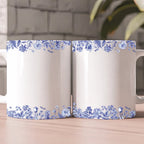 "You Seriously Live Too Damn Far From Me" – Long Distance Toile De Jouy States Mug – Personalized Custom Georgia & Illinois Floral Map Mug – Perfect Best Friend & Couple Gift 1144478 - DiyGiftly