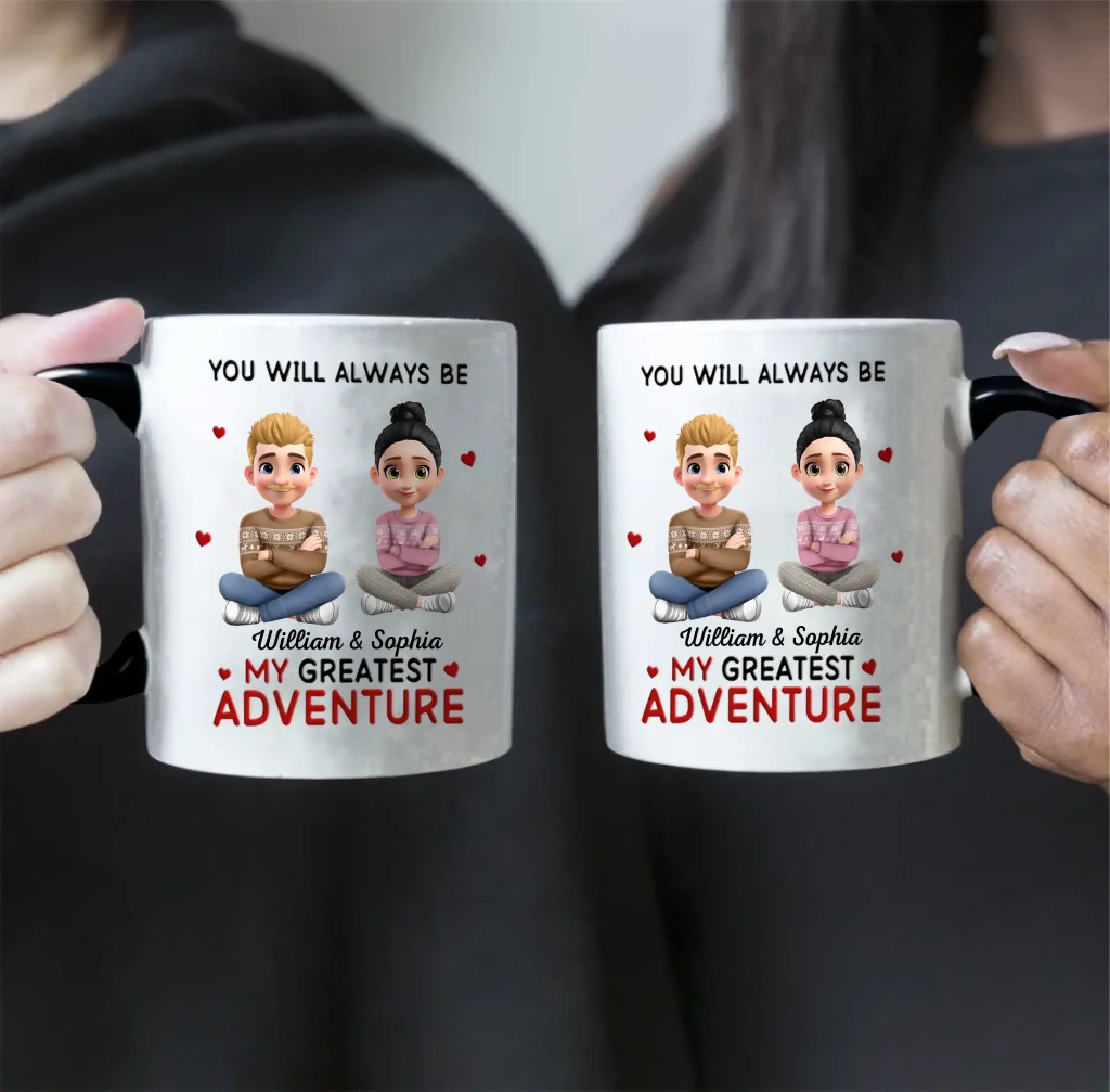 You Will Always Be My Greatest Adventure – Personalized Mug with Custom Names, Romantic Couple Coffee Cup, Unique Anniversary Gift for Husband, Wife, Boyfriend or Girlfriend, Valentine’s Day & Wedding Gift Idea, Custom Love Quote Mug for Couples 1057770 - DiyGiftly