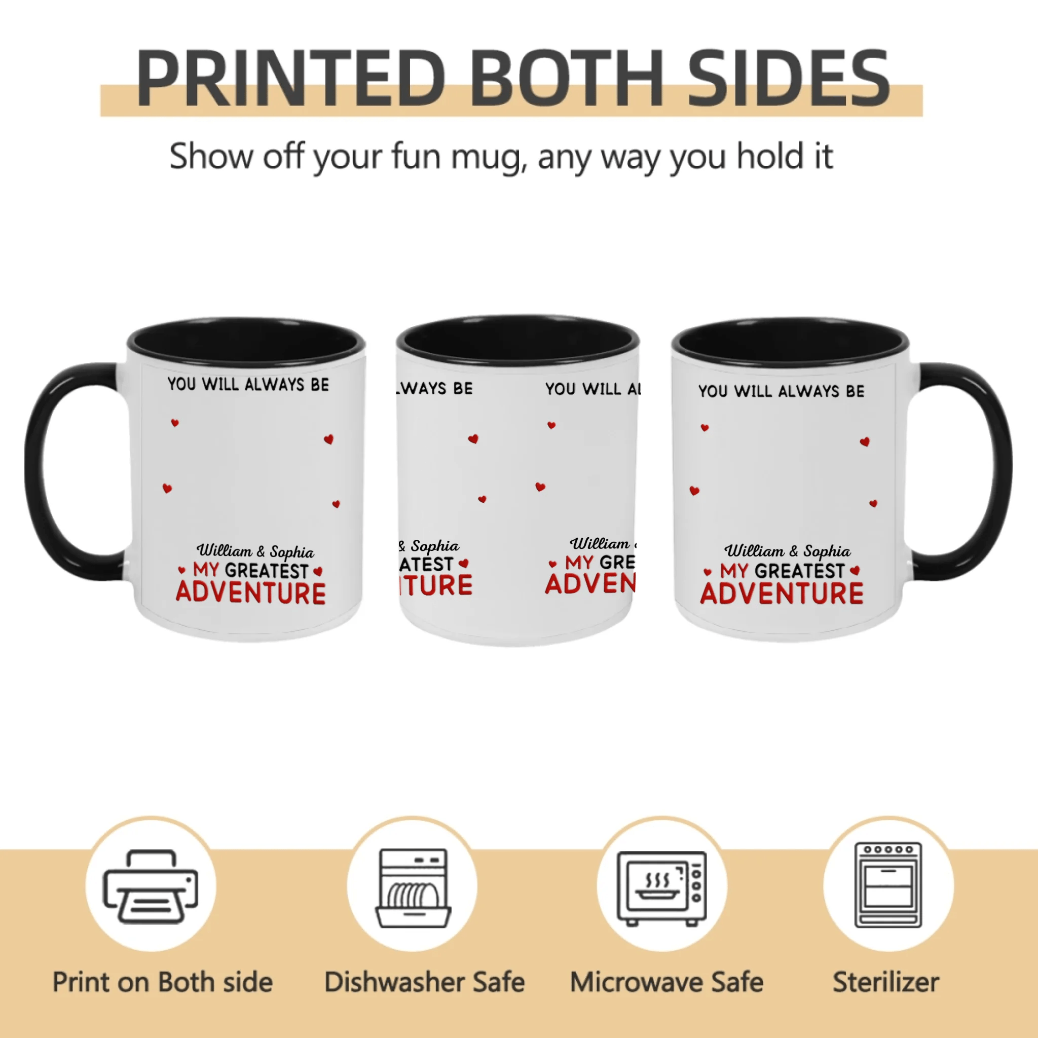 You Will Always Be My Greatest Adventure – Personalized Mug with Custom Names, Romantic Couple Coffee Cup, Unique Anniversary Gift for Husband, Wife, Boyfriend or Girlfriend, Valentine’s Day & Wedding Gift Idea, Custom Love Quote Mug for Couples 1057770 - DiyGiftly