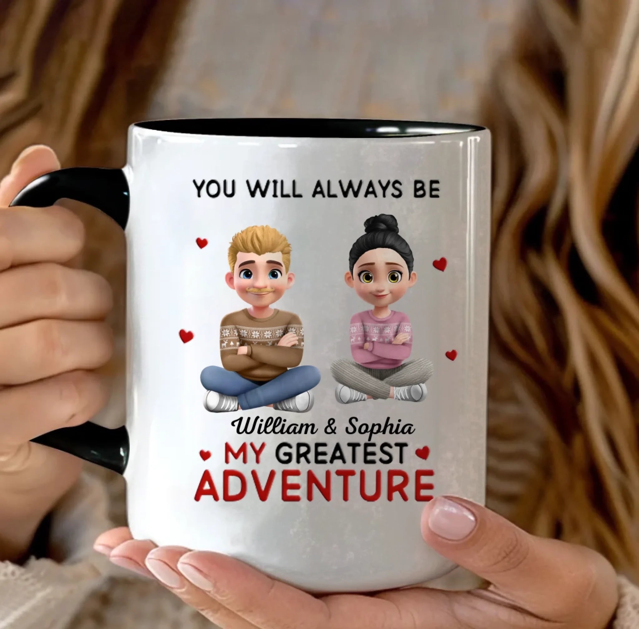 You Will Always Be My Greatest Adventure – Personalized Mug with Custom Names, Romantic Couple Coffee Cup, Unique Anniversary Gift for Husband, Wife, Boyfriend or Girlfriend, Valentine’s Day & Wedding Gift Idea, Custom Love Quote Mug for Couples 1057770 - DiyGiftly