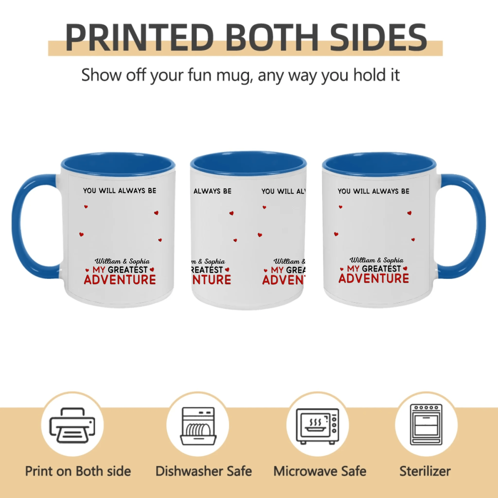 You Will Always Be My Greatest Adventure – Personalized Mug with Custom Names, Romantic Couple Coffee Cup, Unique Anniversary Gift for Husband, Wife, Boyfriend or Girlfriend, Valentine’s Day & Wedding Gift Idea, Custom Love Quote Mug for Couples 1057770 - DiyGiftly