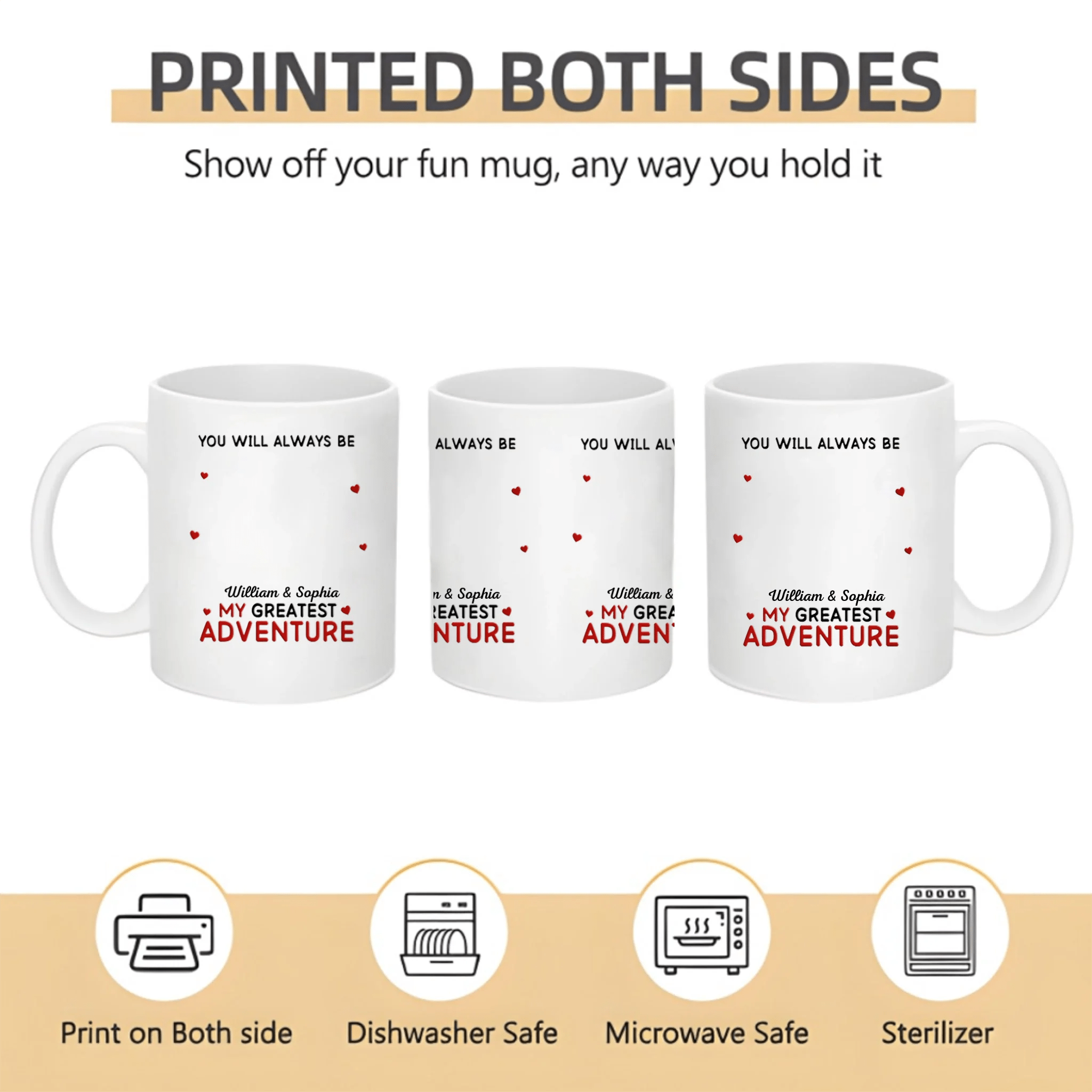 You Will Always Be My Greatest Adventure – Personalized Mug with Custom Names, Romantic Couple Coffee Cup, Unique Anniversary Gift for Husband, Wife, Boyfriend or Girlfriend, Valentine’s Day & Wedding Gift Idea, Custom Love Quote Mug for Couples 1057770 - DiyGiftly