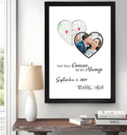 Personalized Photo Map and Text Wall Poster or Canvas Print long distance gift