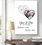 Poster or Canvas Print with Personalized Photo Map and Text Wall Poster without Frame 24 36 IN