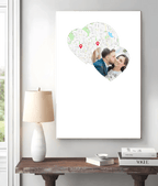 Poster or Canvas Print with Personalized Photo Map and Text Wall Framed Poster Nature 12 18 IN