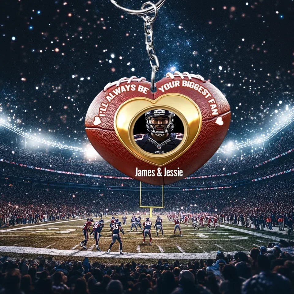 Your Biggest Fan - Personalized Football Keychain 737924 - DiyGiftly