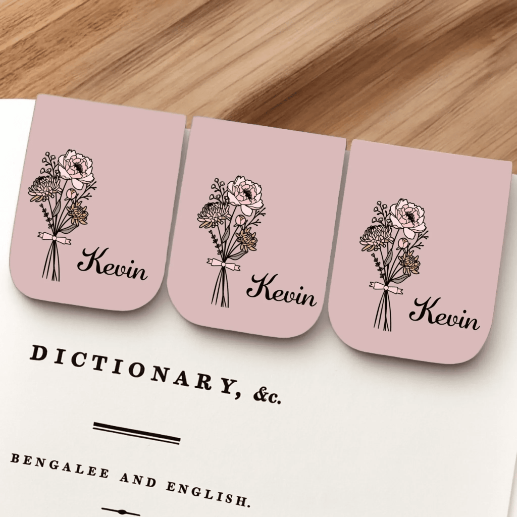 Your Personal Blossom & Reading Charm - Personalized Name Magnetic Bookmark 1080882 - DiyGiftly