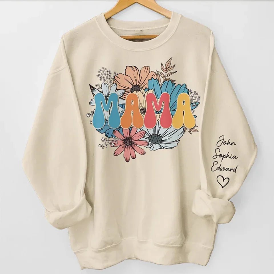 You're One Great Mama - Family Personalized Custom Unisex Sweatshirt With Design On Sleeve - Birthday Gift For Mom, Grandma 685942 - 685943 - DiyGiftly