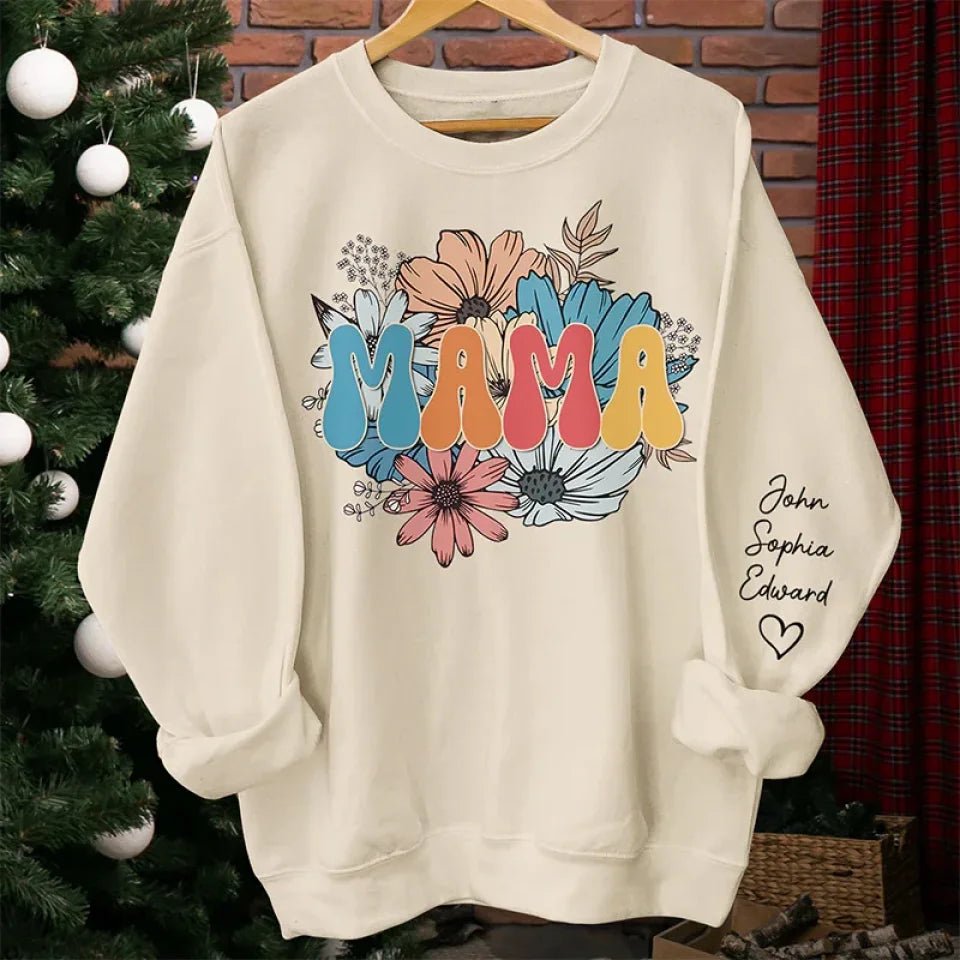 You're One Great Mama - Family Personalized Custom Unisex Sweatshirt With Design On Sleeve - Birthday Gift For Mom, Grandma 685942 - 685943 - DiyGiftly