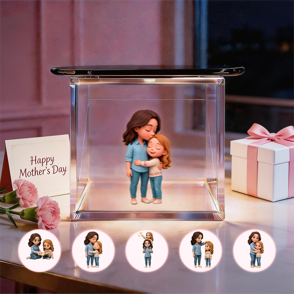 a memory that shines for mom personalized hologram video keepsake no 10 second acrylic box holographic effect mothers day