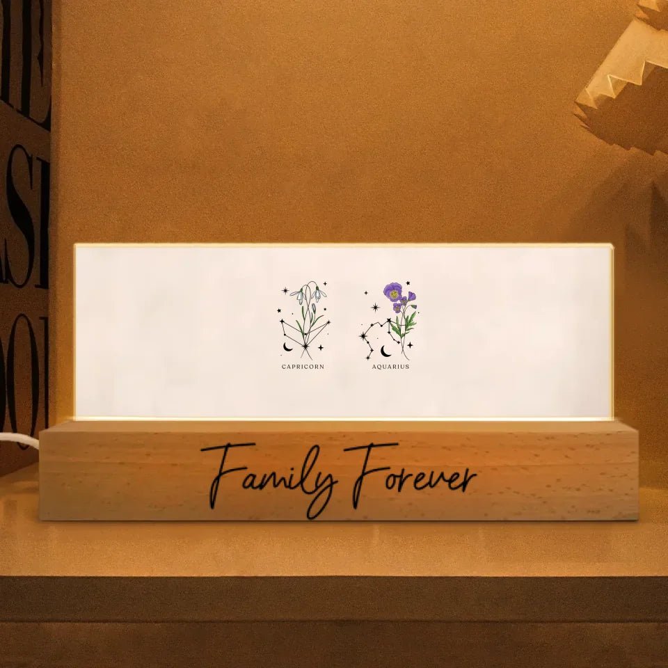 custom name wooden acrylic led night light keepsake as a new home gift