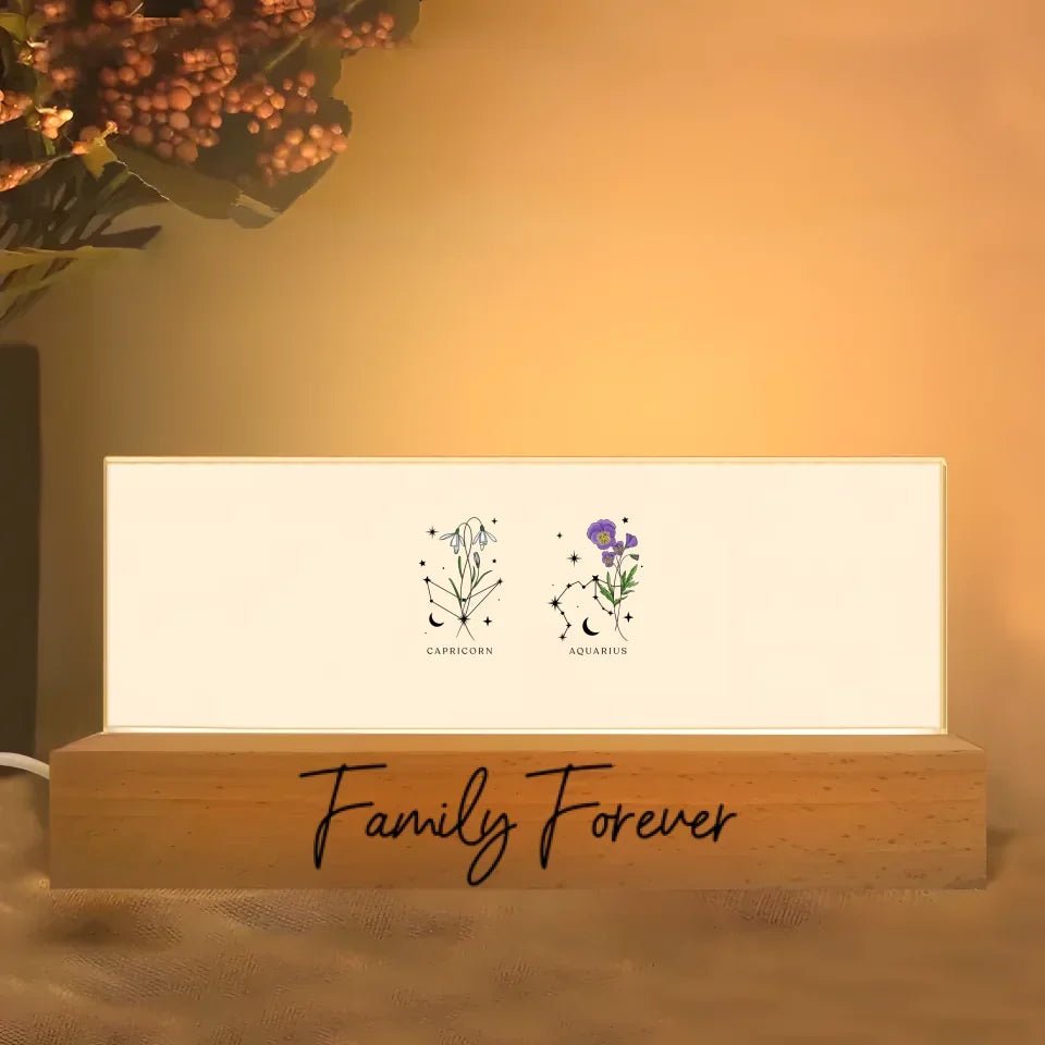 custom name wooden acrylic led night light keepsake for bedroom decor