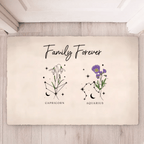 Zodiac Sign Birth Month Flower Family Personalized Mat 701457 - D - DiyGiftly